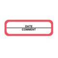 Nevs Position Labels - Date Comment 1/2" x 1-1/2" White w/Red & Black XP-179